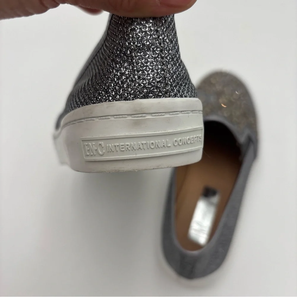 INC International Concepts Silver Embellished‎ Slip-On Sneakers